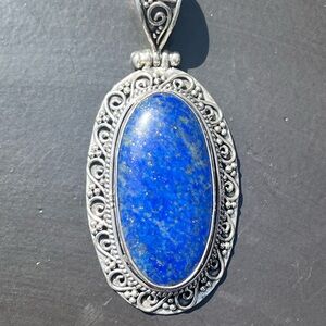 Lapis Lazuli Large Oval & Sterling Pendant